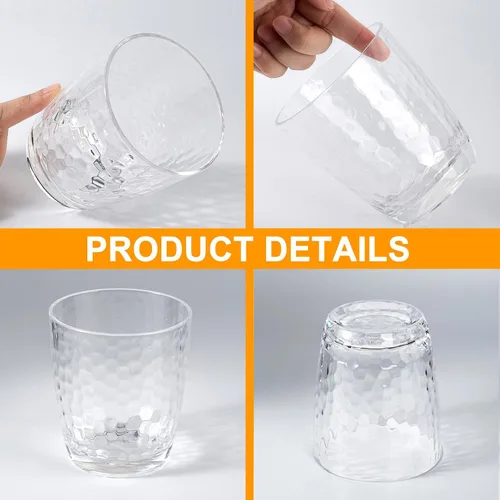 Vista 3 de KOXIN-KARLU Vasos acrílicos de plástico de 15 onzas, juego de 6 vasos transparentes