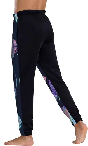 Vista 5 de Jutdopt Men Elephant Feathers Leaves Sweatpants Joggers Sweatpants Baggy Jogger Pants with Pocket for Men