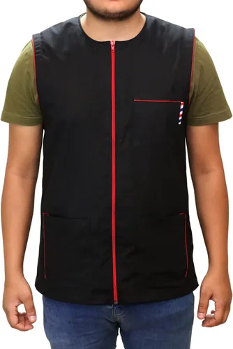 Vista 2 de Chaqueta de peluquero profesional para hombres y mujeres, camisa de peluquero ligera, elegante, chaquetas de corte de pelo