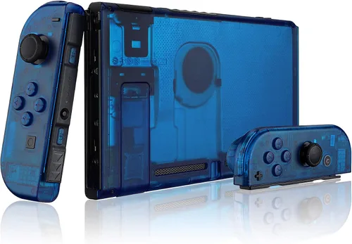 Vista 3 de eXtremeRate - Placa trasera para Nintendo Switch Console, NS Joycon con carcasa de mando de mano con botones de juego completo, carcasa de repuesto