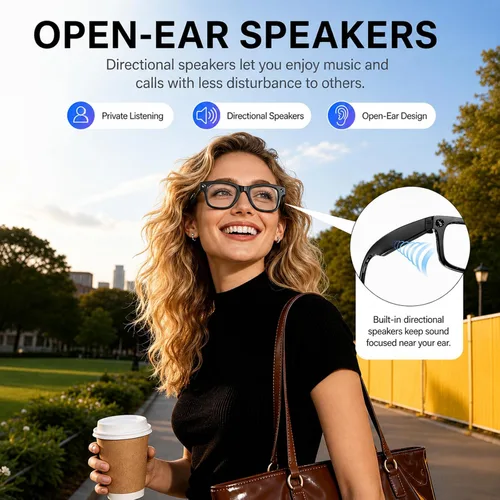 Vista 9 de Gafas inteligentes AI con cámara, captura HD de 13 MP, 4K EIS, lentes