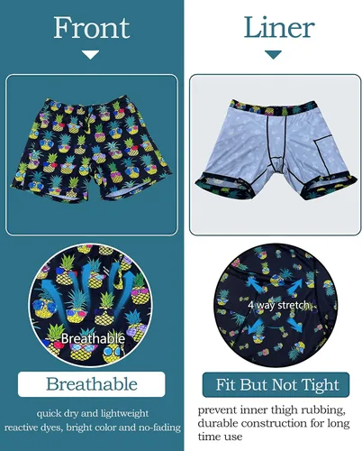 Vista 2 de feelacle Traje de baño para hombre con forro de compresión, secado rápido, 5.5 pulgadas, traje de baño