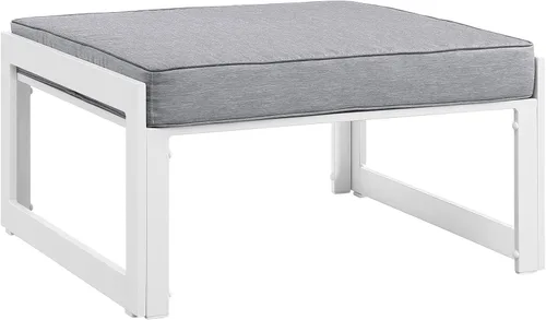 Vista 10 de Modway Fortuna otomana de aluminio para patio al aire libre, color marrón moca