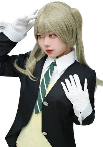 Vista 2 de DAZCOS Anime Flaxen Peluca Cosplay Marrón Claro (Lino)