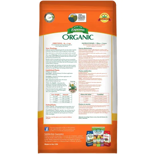 Vista 2 de Espoma Fertilizante orgánico de tono cítrico 5-2-6 natural y orgánico y alimento vegetal para todos los árboles de cítricos, frutas, nueces