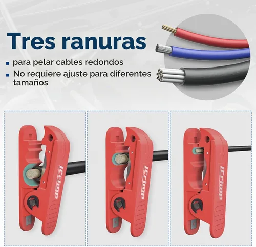 Vista 7 de iCrimp Pelacables redondo para AWG 12 a 4/0 (paquete de 2 pelacables)