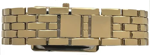 Vista 3 de Peugeot - Reloj de pulsera analógico con forma de tanque para mujer con brazalete de eslabones con bisel de cristal
