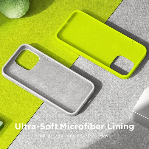 Vista 5 de Cordking Funda diseñada para iPhone 15 Pro, funda de silicona ultra delgada, a prueba de golpes, con forro de microfibra suave antiarañazos, 6.1