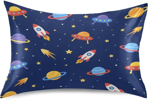 Vista 8 de Blueangle Bear Panda - Funda de almohada de satén para cabello y piel, tamaño estándar (20 x 26 pulgadas), fundas de almohada de satén con cierre