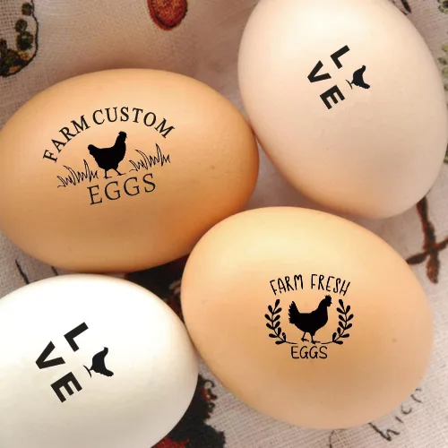 Vista 4 de Sellos personalizados de huevo de pato para huevos frescos con tinta de secado rápido, sellos personalizados de cartón de huevos de 0.65/0.8/1