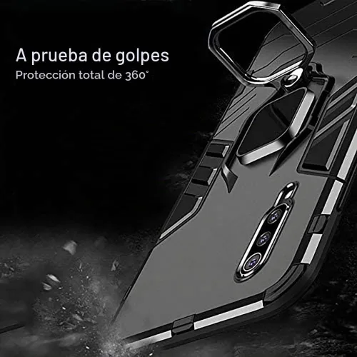 Vista 6 de Funda para Samsung Galaxy A21S 2020, 2 en 1 híbrida resistente armadura a prueba de golpes Defender Kickstand de doble capa parachoques carcasa