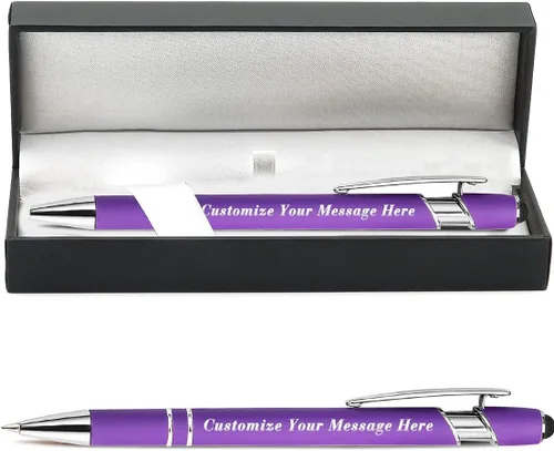 Vista 49 de 12 unidades de bolígrafos personalizados a granel con nombre grabado gratis, bolígrafos de bola personalizados con lápiz óptico, mensaje de texto
