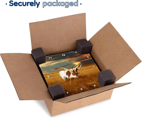 Vista 7 de 3dRose DPP_62229_3 Un reloj de pared Texas Longhorn, 15 x 15 pulgadas