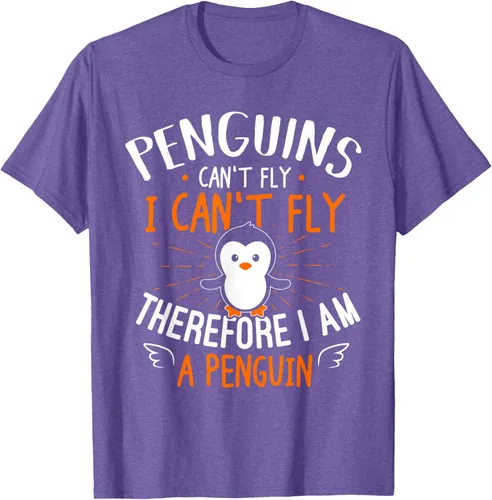 Vista 11 de Penguins Can't Fly Shirt - Camiseta de regalo para amantes de los pingüinos, Azul Azul Marino