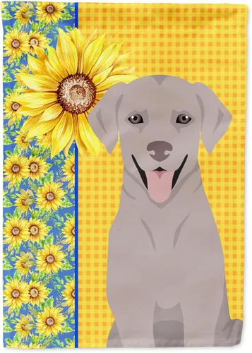 Vista 280 de Caroline's Treasures WDK5313GF Bandera de jardín con diseño de girasoles de verano, color negro y tostado, Airedale Terrier para buzón, bandera