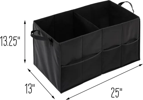 Vista 3 de Honey-Can-Do SFT-01166 Cofre de almacenamiento suave, Organizador de maletero de auto plegable negro