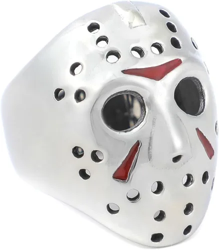 Vista 4 de Jason Mask Ring Stainless Steel Rings for Women Mens Jason Ring Perfect Gifts for Halloween,Size 7-13,Fashion Punk Rings Jewelry Decorations