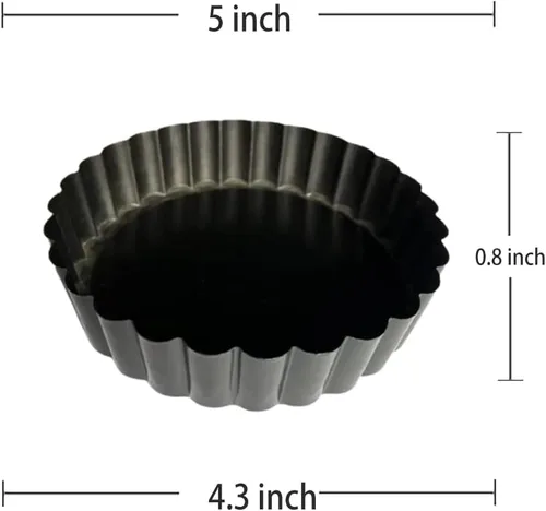 Vista 3 de Moldes para quiche, de grado comercial, antiadherentes, extraíbles, de 5 pulgadas, mini moldes para tartas (paquete de 6)