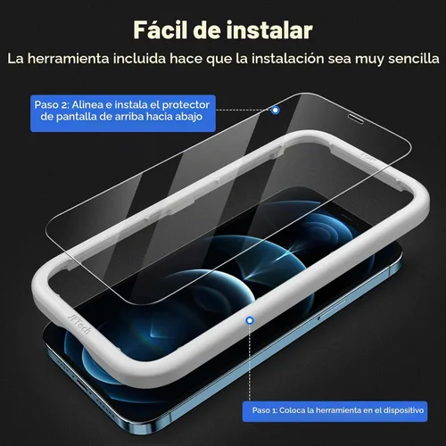 Vista 4 de JETech Protector de pantalla de cobertura completa para iPhone 12 Pro Max
