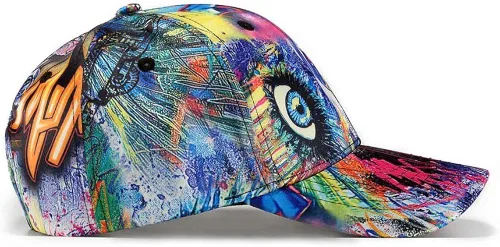 Vista 8 de Quanhaigou Gorra de béisbol estampada sombreros unisex con diseño de graffiti con Snapback y Snapback para el verano