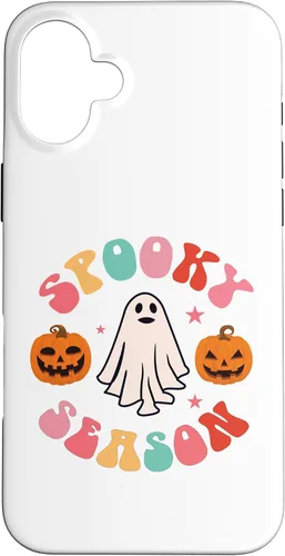 Vista 23 de Retro Halloween Cute Ghost Spooky Season Funny Case for iPhone 17