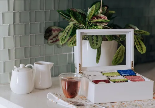 Vista 9 de Break Tradition - Organizador de té de madera para bolsitas de té, color Blanco