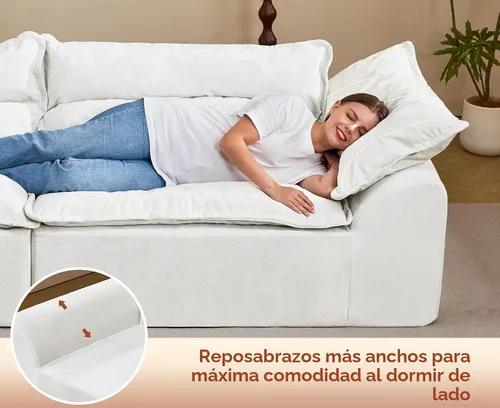 Vista 4 de Hobestluk Sofá modular de 104 pulgadas, sofá modular de 3 plazas, sofá sin hueso, sofá nube con cojín extraíble, sofás modulares seccionales