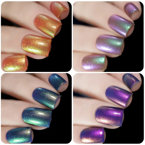 Vista 5 de Vishine Esmalte de uñas de gel holográfico, Galaxy Glossy Chameleon, juego de esmaltes de gel con purpurina, esmalte de gel brillante, salón de arte