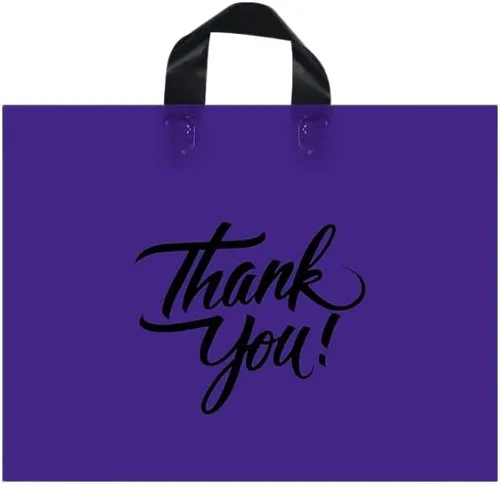 Vista 12 de Infinite Pack Bolsas grandes de mercancía de agradecimiento con asa de lazo, bolsa de boutique brillante, refuerzo inferior de 3 pulgadas y 3 mil