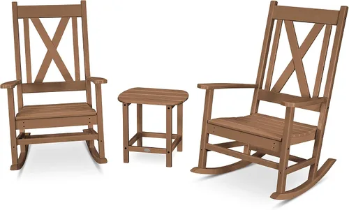 Vista 5 de POLYWOOD® Braxton - Juego de mecedoras, color blanco