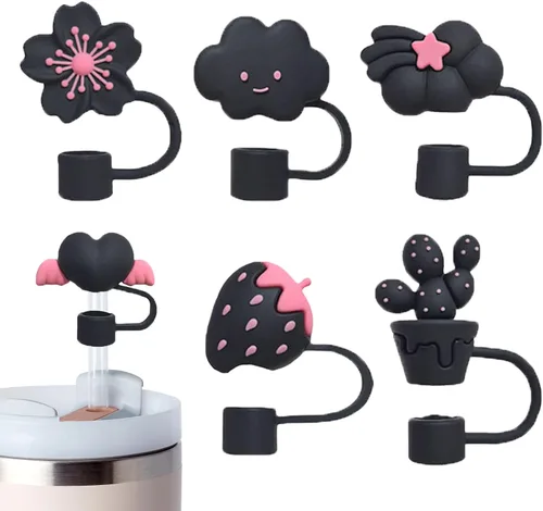 Vista 8 de 6 piezas de tapas de popote mágicas de silicona para taza Stanley de 30 y 40 oz, tapas reutilizables para popotes para accesorios de taza Stanley