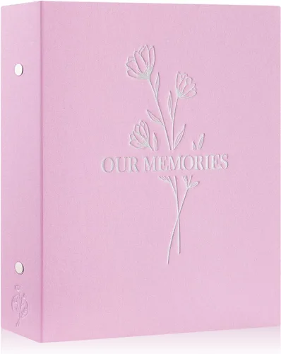 Vista 32 de Lanpn Álbumes de fotos pequeños de 4 x 6 pulgadas, 50 imágenes, paquete de 2 unidades, mini capacidad de lino Our Memories, juego de bolsillos