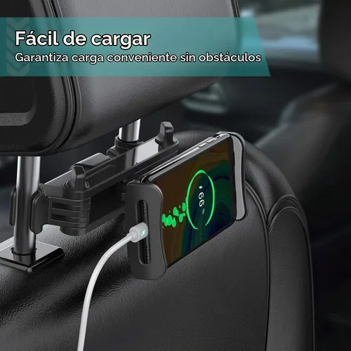 Vista 5 de Klsniur Soporte para reposacabezas de automóvil, soporte para reposacabezas de tableta, soporte universal giratorio de 360° ajustable para tablet