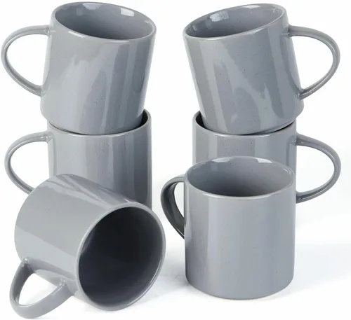 Vista 20 de famiware Juego de Tazas de Café de 4, Annecy Juego de Tazas de Cerámica Reutilizables de 14 oz con Asa, Apto para Microondas y Lavavajillas, Juego