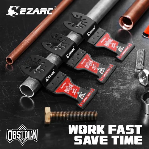 Vista 7 de EZARC Hojas de sierra oscilantes de carburo de obsidiana, cuchillas multiherramienta de liberación rápida para metal duro, clavos, pernos