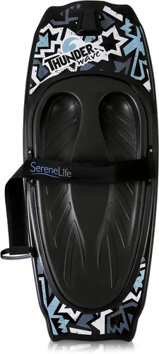 Vista 2 de SereneLife Rodillera deportiva acuática con gancho para niños y adultos, rodillera con correa para navegación, negro/azul y Airhead Kwik-Connect