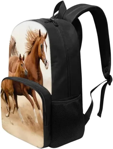 Vista 3 de SYtrade Bolso lindo del libro del patrón de la mochila del niño de la impresión animal 3D para la escuela, Caballo del, Mochilas de mochila