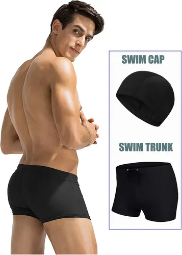 Vista 2 de COOFANDY Traje de baño para hombre de camuflaje de secado rápido con bolsillos