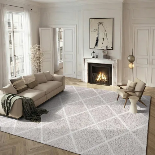Vista 21 de SAFAVIEH Tahoe Shag Collection - Alfombra para pasillo, 2 x 9 pies, diseño de enrejado, no desprende pelusa y de fácil cuidado, 1.2 pulgadas