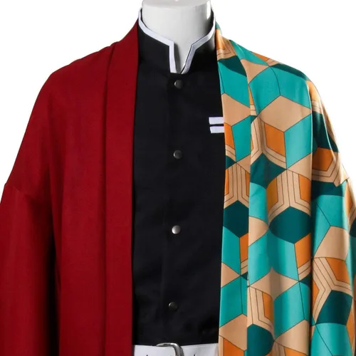 Vista 5 de Tomioka Giyuu - Disfraz de cosplay de anime Haori Kimetsu no Yaiba kimono conjunto para Halloween y fiesta de Navidad