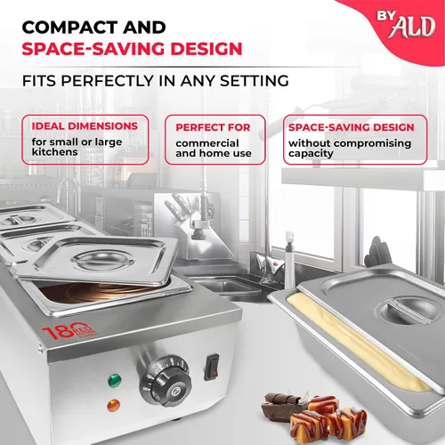 Vista 7 de ALDKitchen - Olla para derretir chocolate, calentador eléctrico de alimentos, derretidor profesional de dulces, 110 V