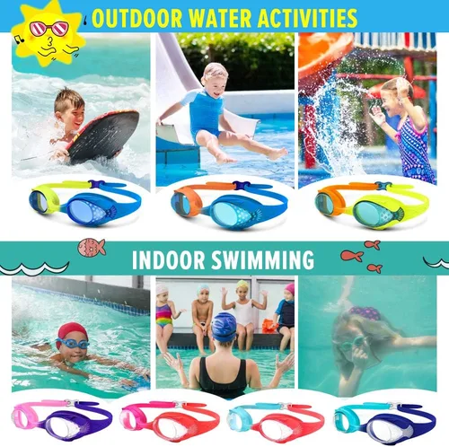 Vista 7 de OutdoorMaster - Gafas de natación de ajuste rápido para niños (2 unidades)