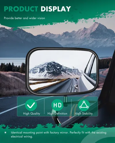 Vista 5 de SCITOO Espejos retrovisores laterales compatibles con Ford F150 1980-1996 para camioneta, espejos manuales plegables no calefactados para lado