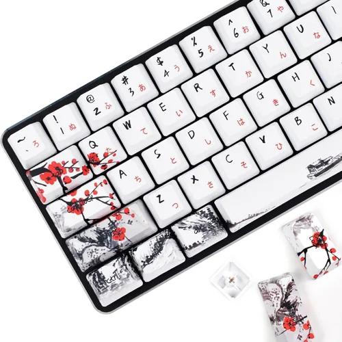 Vista 9 de MOLGRIA Juego de 110 teclas para teclado mecánico de tamaño completo, perfil PBT OEM, estilo japonés con extractor de teclas para Cherry MX Plum