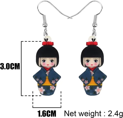 Vista 46 de DUOWEI Aretes de acrílico estilo japonés con diseño de anime para muñeca, colgantes, joyería para mujer