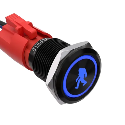 Vista 8 de APIELE Interruptor de botón de presión para barra de luz LED, encendido/apagado SPST, acero inoxidable, 10A, 12V, 24VDC, precableado, 19mm, 0.74