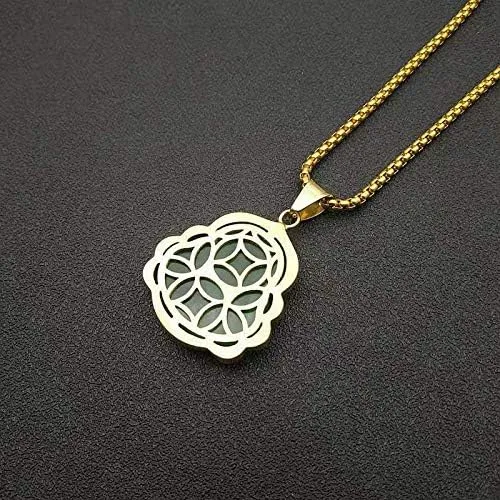 Vista 4 de COLORFUL BLING Lucky Laughing Buddha - Collar con colgante de jade verde con circonita cúbica, amuleto de piedras preciosas para mujeres y hombres