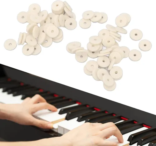 Vista 5 de Arandela de piano, teclado de piano, arandelas de fieltro, riel de equilibrio, perforaciones de riel de equilibrio, accesorio de reparación