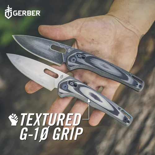 Vista 5 de Gerber Sumo EDC - Cuchillo de bolsillo plegable, borde liso, supervivencia de campamento, azul cian Compact EDC folding knife, plain edge blade