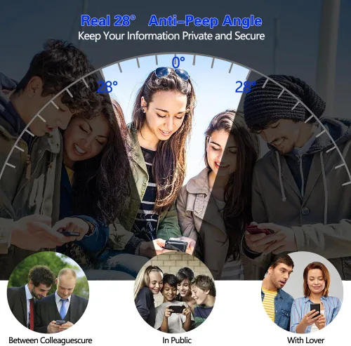 Vista 3 de Protector de pantalla de privacidad 8 en 1 para Samsung Galaxy Z Flip 5, interior suave EPU flexible, protector de pantalla frontal y trasera
